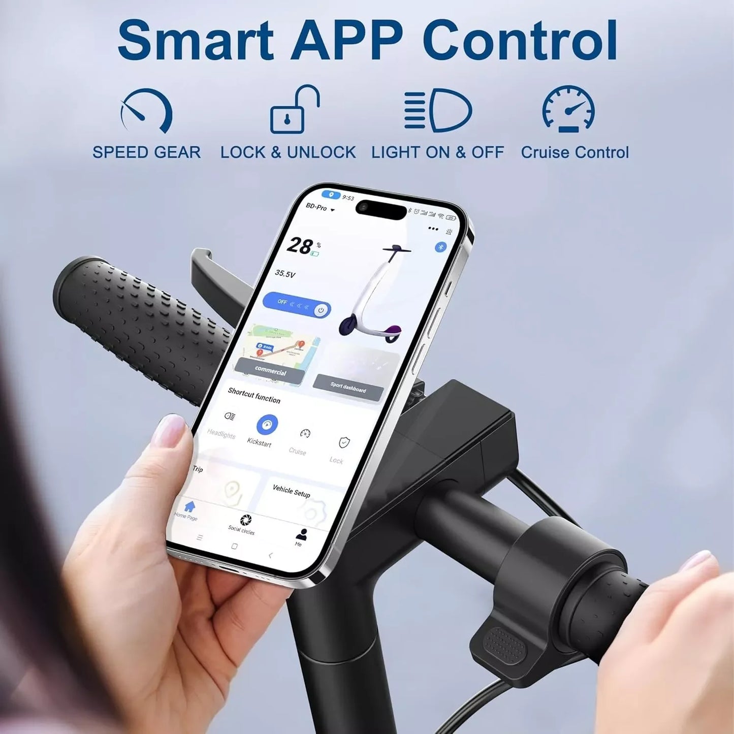 Ladped LP60 Folding Electric Scooter 350W 19mph App Control