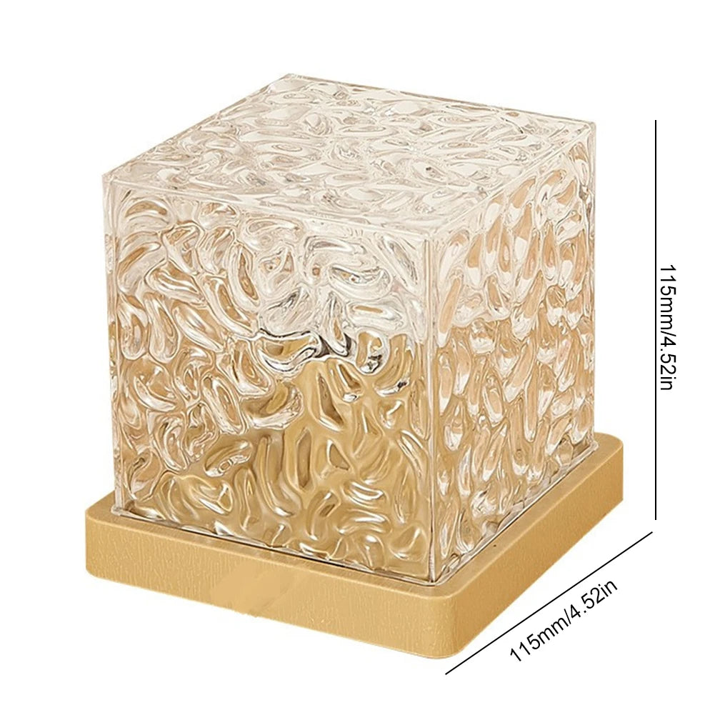 Flame Crystal Lamp 16 Colors Rotating Water Wave Night Light Remote Control Crystal LED Table Lamp for Living Room Study Bedroom