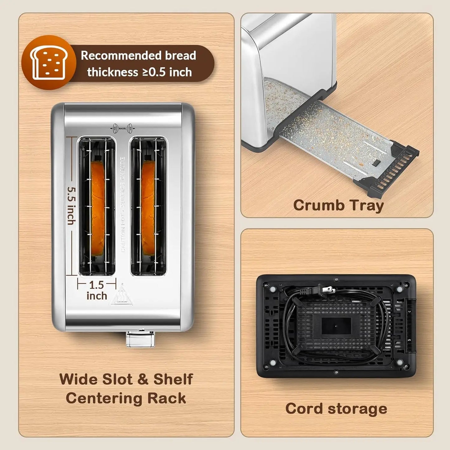 Iosn Touch Screen Stainless Steel Toaster For Bagels Bread
