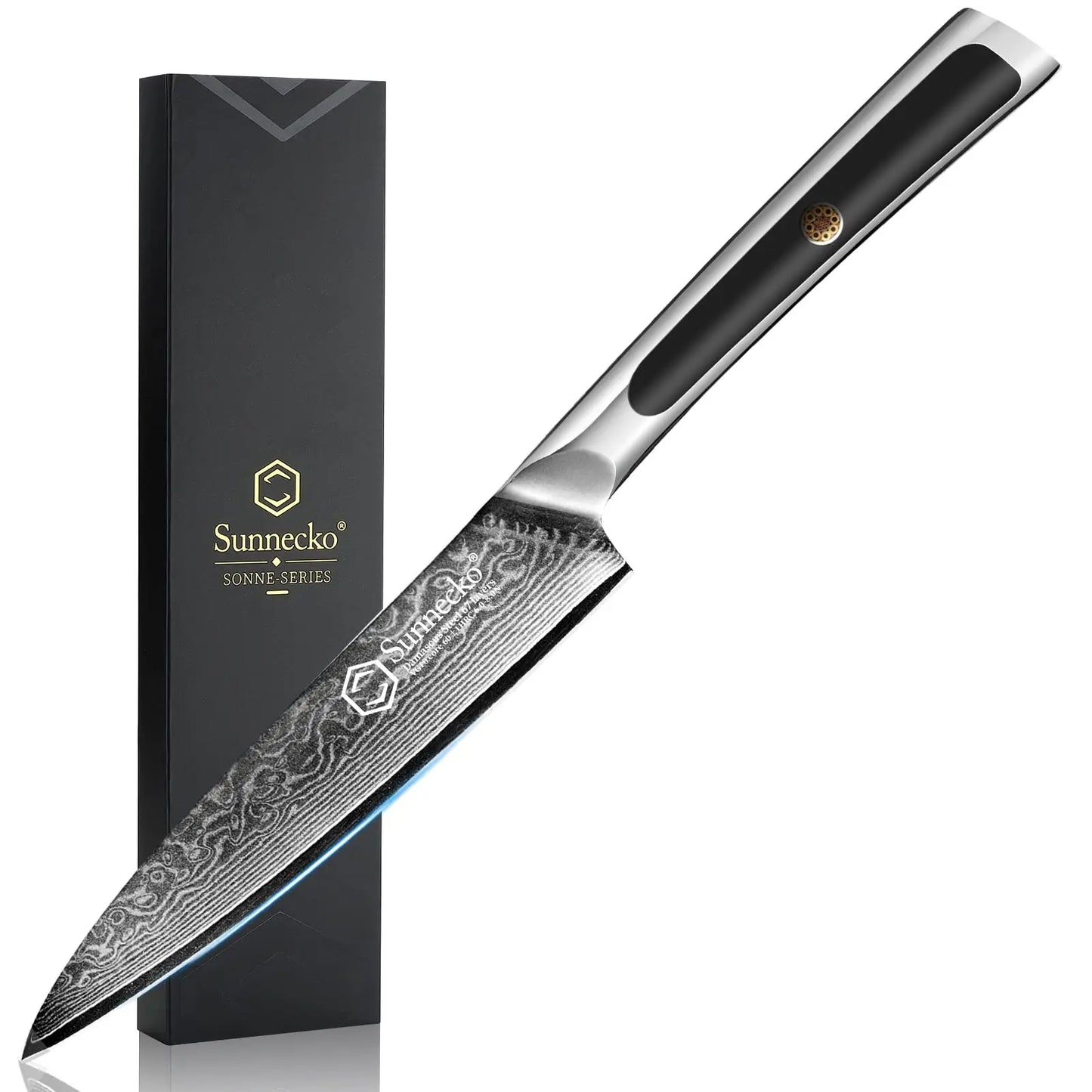 Sunnecko Damascus Chef's Knives 1-7PCS/Set High Carbon VG10 Steel Meat Cutting Knife Ultra Sharp Utility Slicing Kitchen Knife