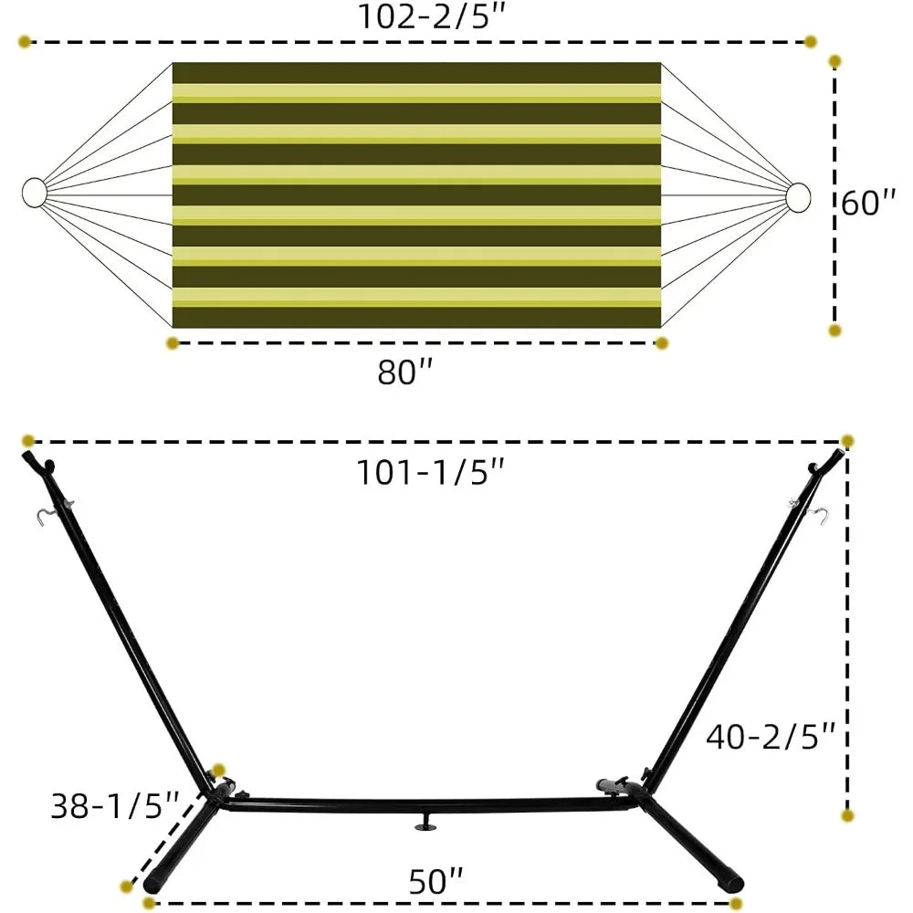 Hammock with Steel Stand - Max 600 Lbs (B- Blue/Purple)