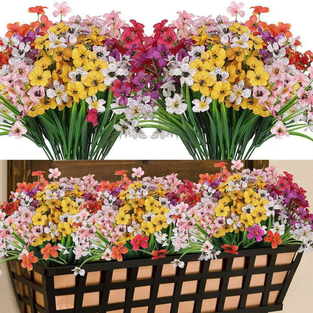 15pcs/set Artificial Violet Flowers Garden Decoration Plastic Bouquet Thanksgiving Christmas Wedding Home Decor Flowers 15.7inch