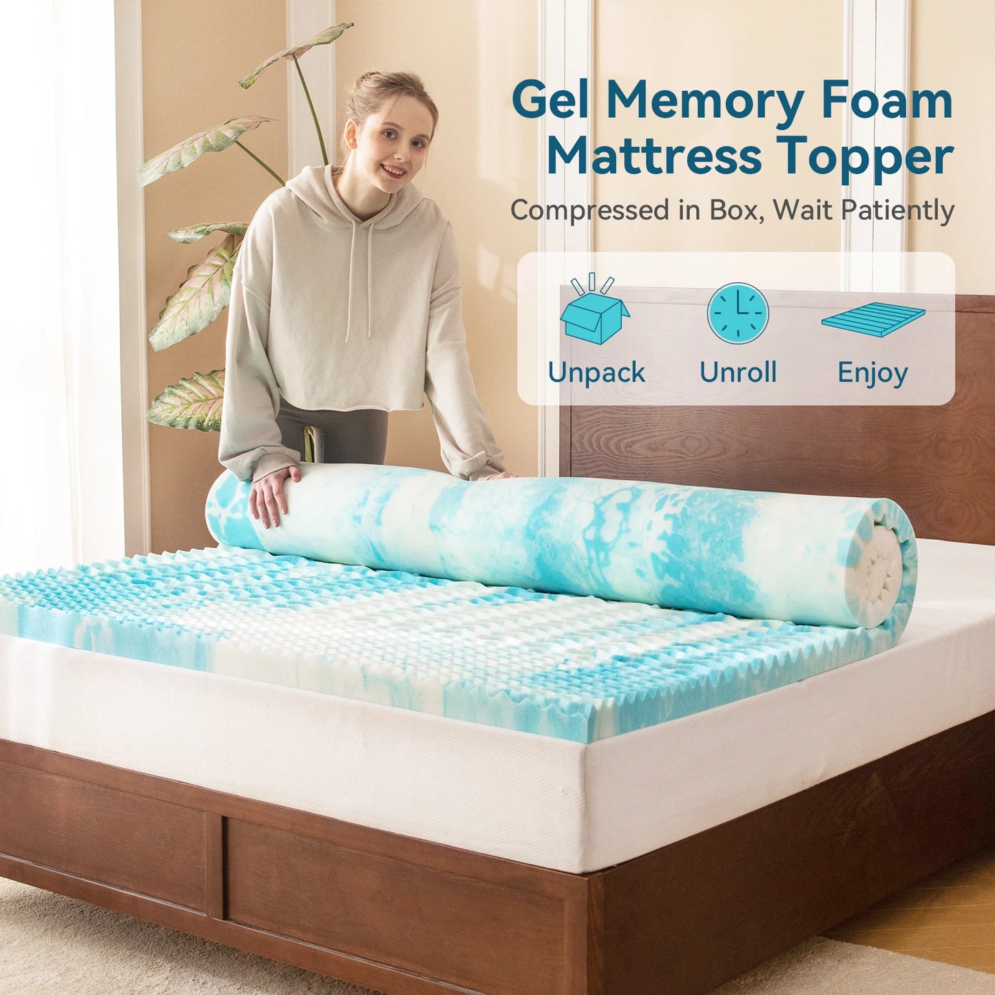 Hcore Five Zone Memory Foam Mattress Topper With Cooling Gel
