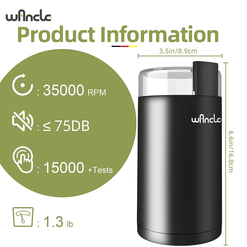 KIRAINAFLY 110V Coffee Bean Grinder For Spices And Nuts