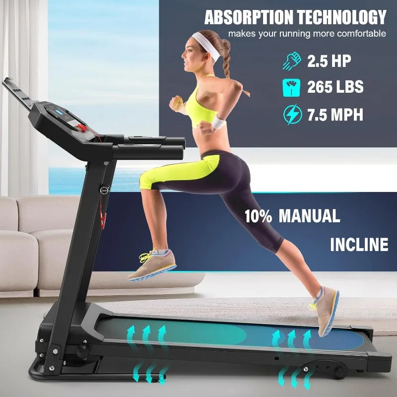 Folding Treadmills with Incline, Foldable Portable Treadmills for Home Small Compact Mini Treadmill 300 LBS Capacity