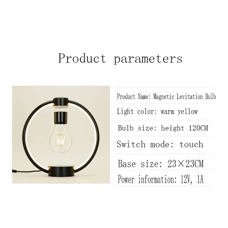 Magnetic Levitating Bulb Retro Atmosphere Lamp RGB LED Night Light Eye Protection USB Lamp for Bedroom Home Room Decor Gift