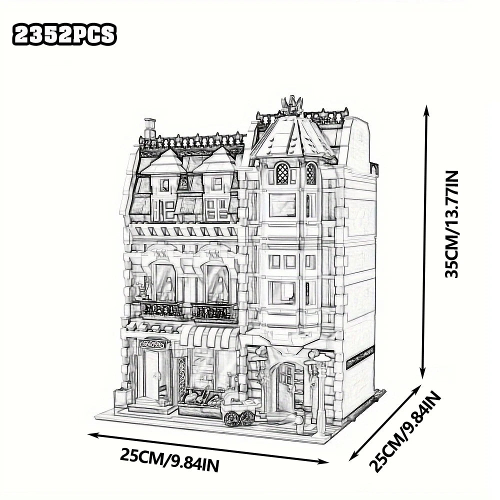 Creative Expert Brick Bank Cafe Corner Model MOC Street