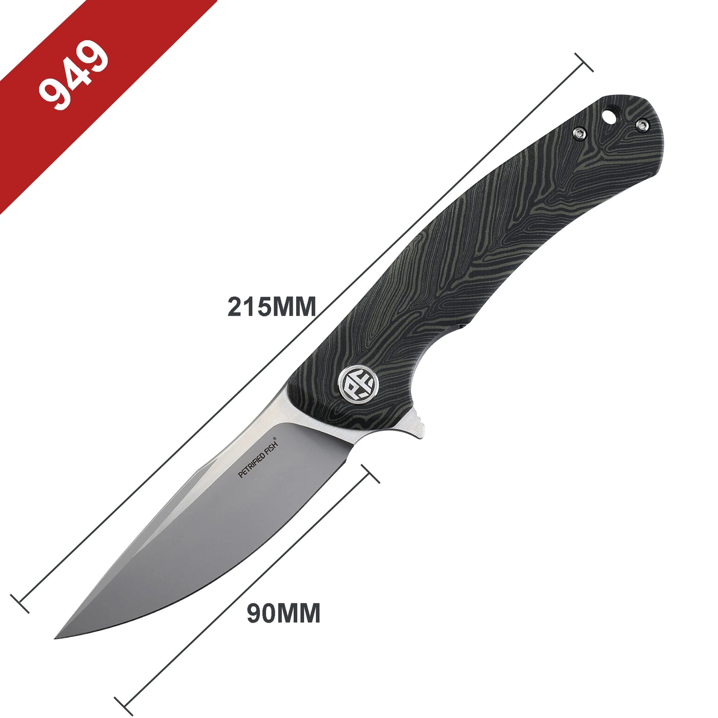 Petrified Fish PF949 Folding Knives Mini K110 Steel Blade Handle Fish Hunting Knife Outdoor Camping Pocket EDC Survival Tools
