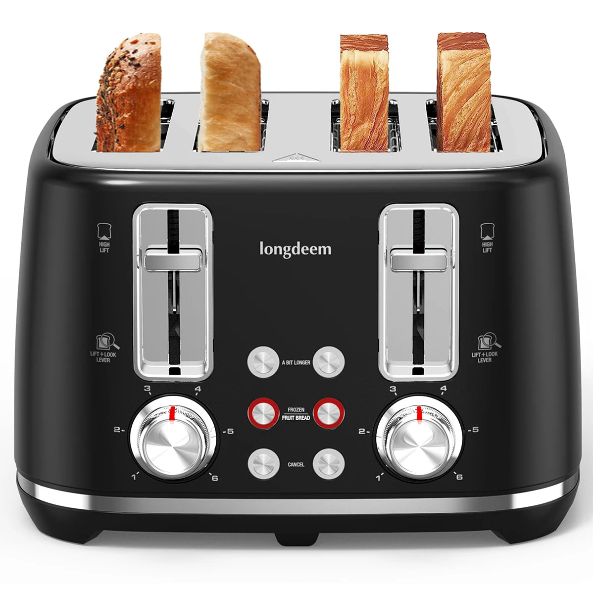 SIFENE 4 Slice Toaster Stainless Steel 6 Shade Settings