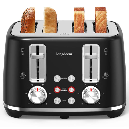 SIFENE 4 Slice Toaster Stainless Steel 6 Shade Settings