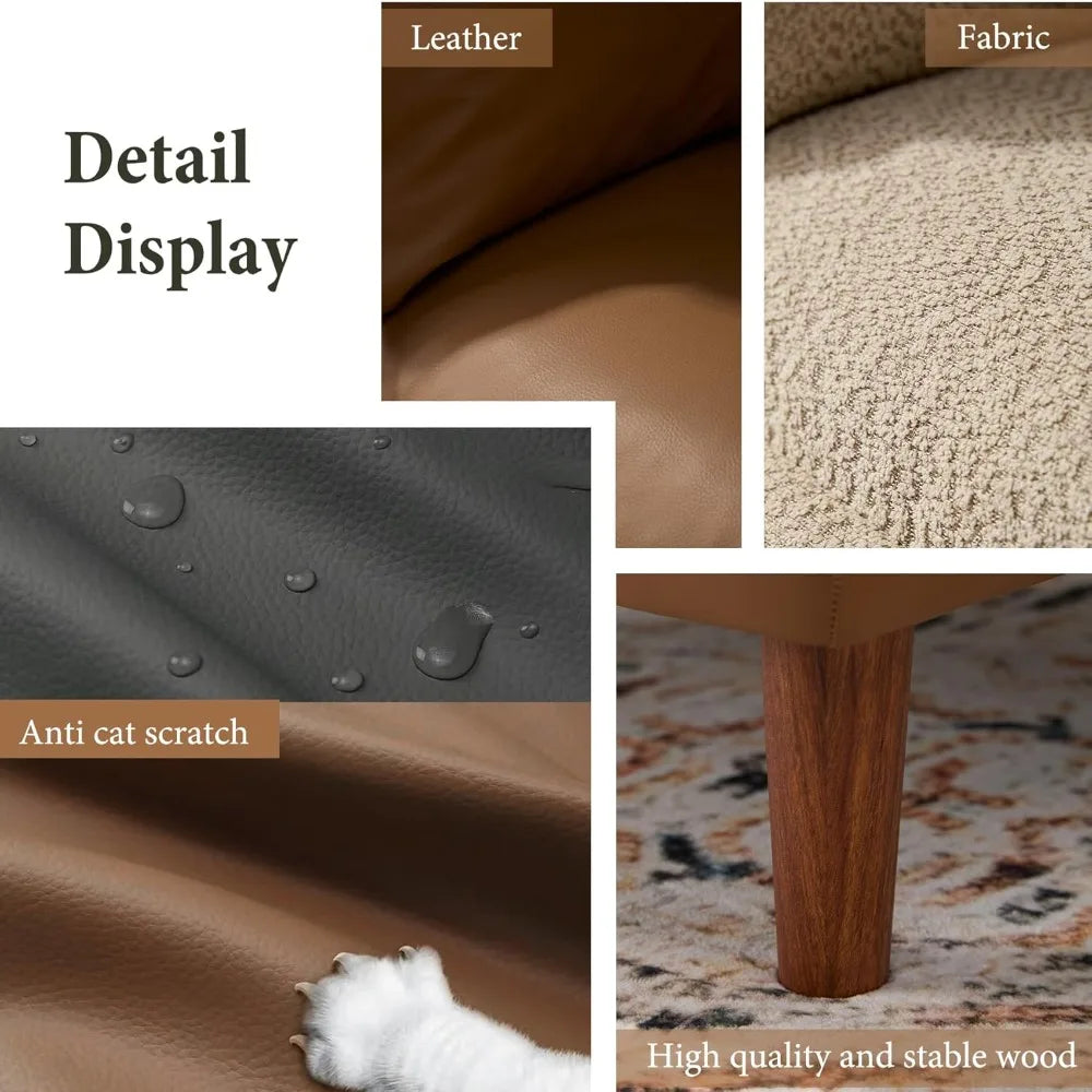 Oversized Armchair Accent Chair Reading Chair with 4 Cushions,Single Sofa Lounge Living Room Chair with Feather and Doll-Cotton