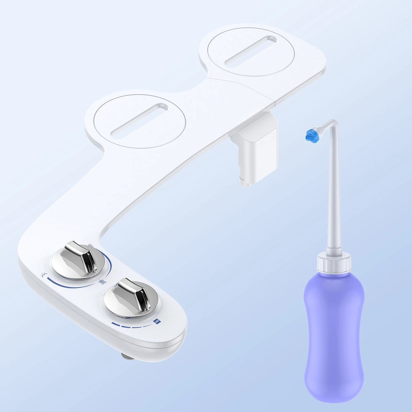 Non Electric Bidet With Adjustable Pressure Dual Nozzles