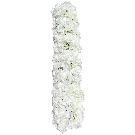 Artificial Flower Arch Decor 39.37 Inch Artificial Silk White Rose Flower Garlands for Wedding Ceremony and Reception Backdrop