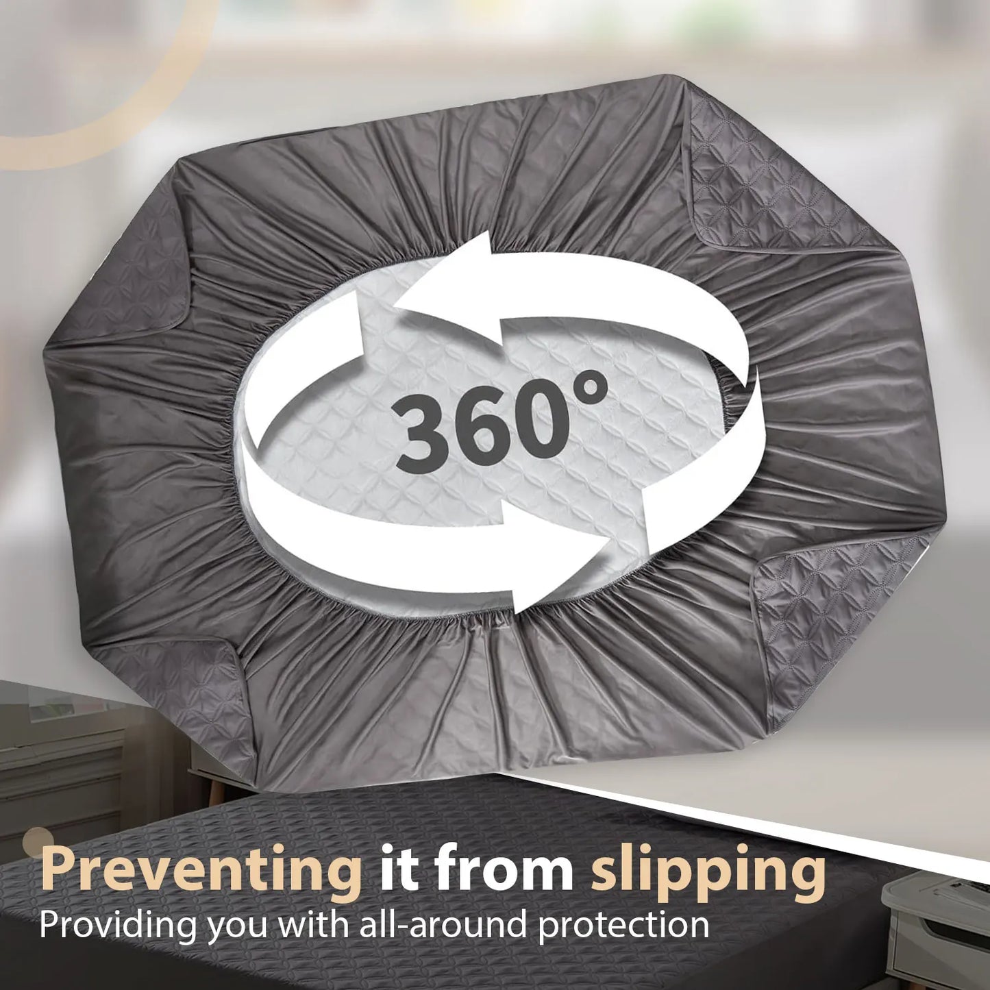 Waterproof Mattress Protector, Noiseless Mattress Pad with Deep Pocket, Soft Breathable Dirt-Proof Bed Mattress Cover Washable