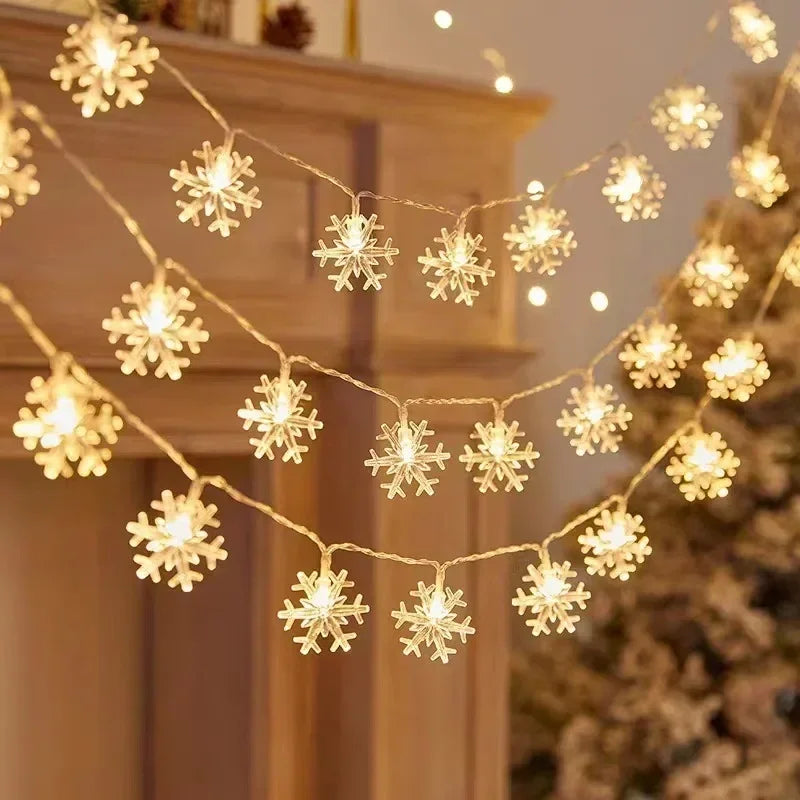 10M USB/Battery Power Snowflake LED String Lights Garland Lights Outdoor Lamp Wedding Garden Fairy Lights Christmas Decoration