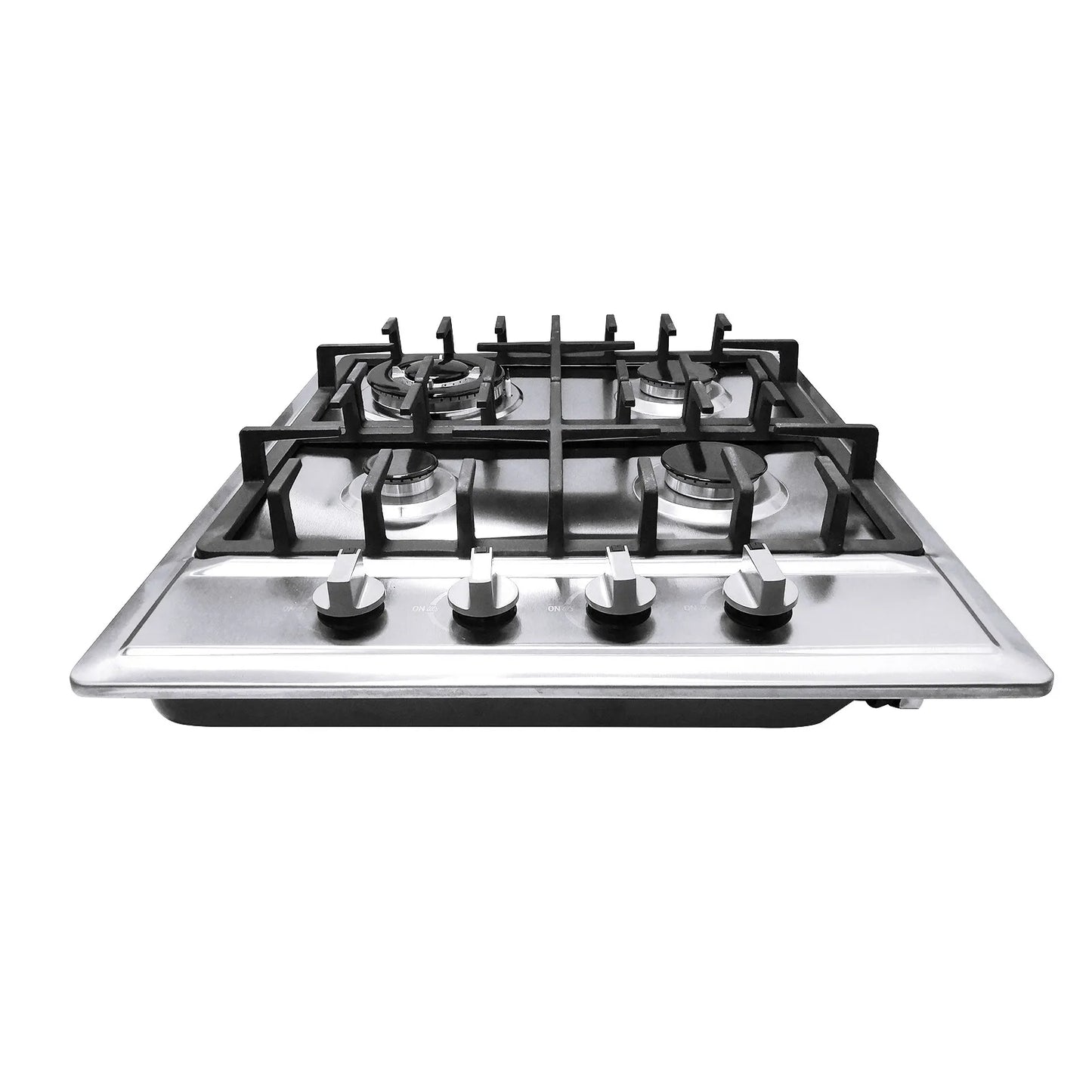 Gas Cooktops 4 Burner Gas Stove Top Drop-In Ng/Lpg Convertible 24 Inch Stainless Steel Gas Cooker with Thermocouple Protection