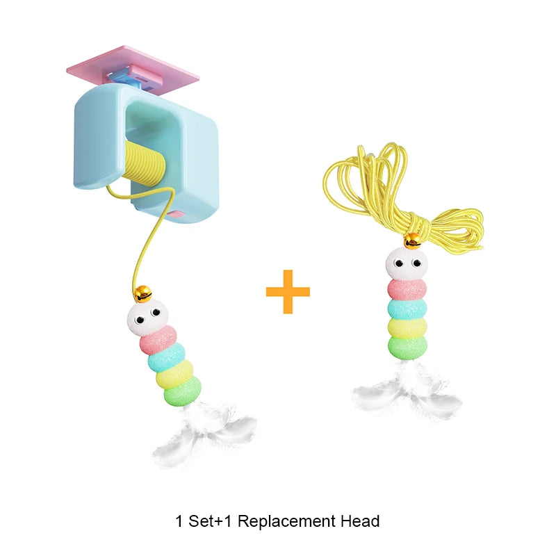 Cat Toy Swing Sticky Disc Elastic with Bell Hanging Door Teasing Cat Rope Long Rope Teasing Cat Toy Accessories Pet Kitten Toy