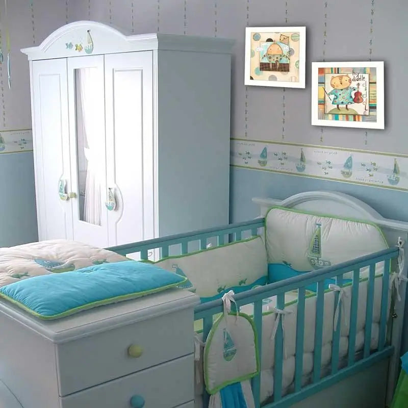Nursery Pictures Collection Framed Wall Art Set Kids Decor