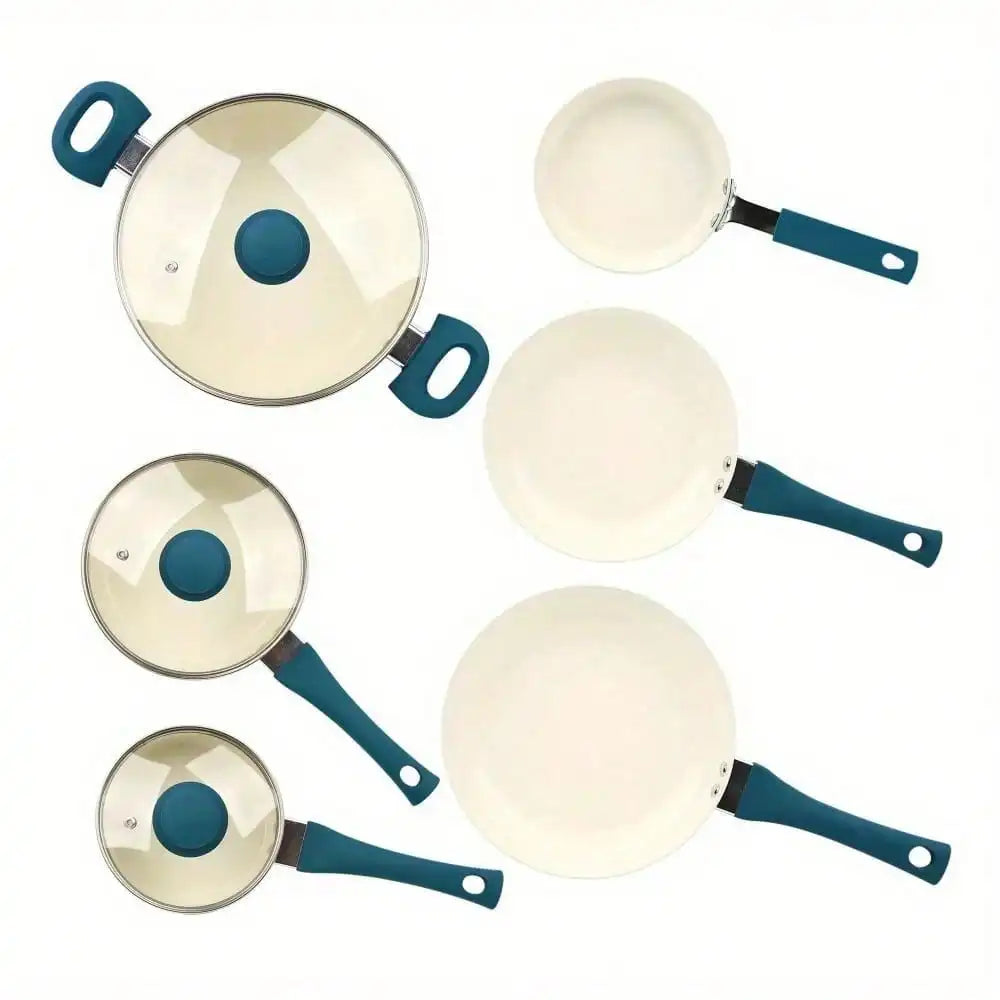 Ceramic aluminum 12-piece cookware set non-stick cookware, suitable for home use, meets various cooking needs
