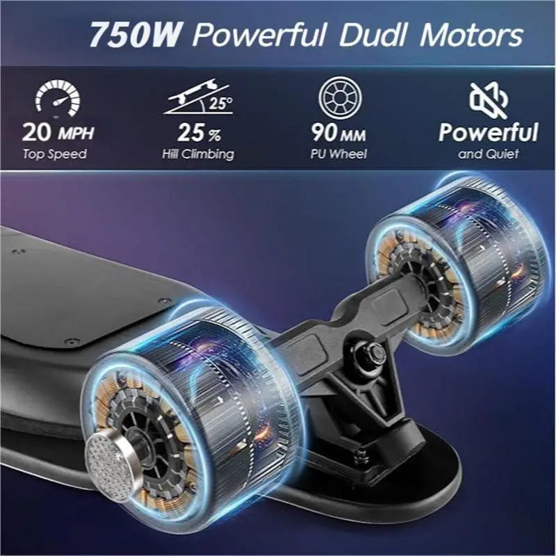 Caroma Electric Skateboard 1200W Brushless Motor 28 MPH