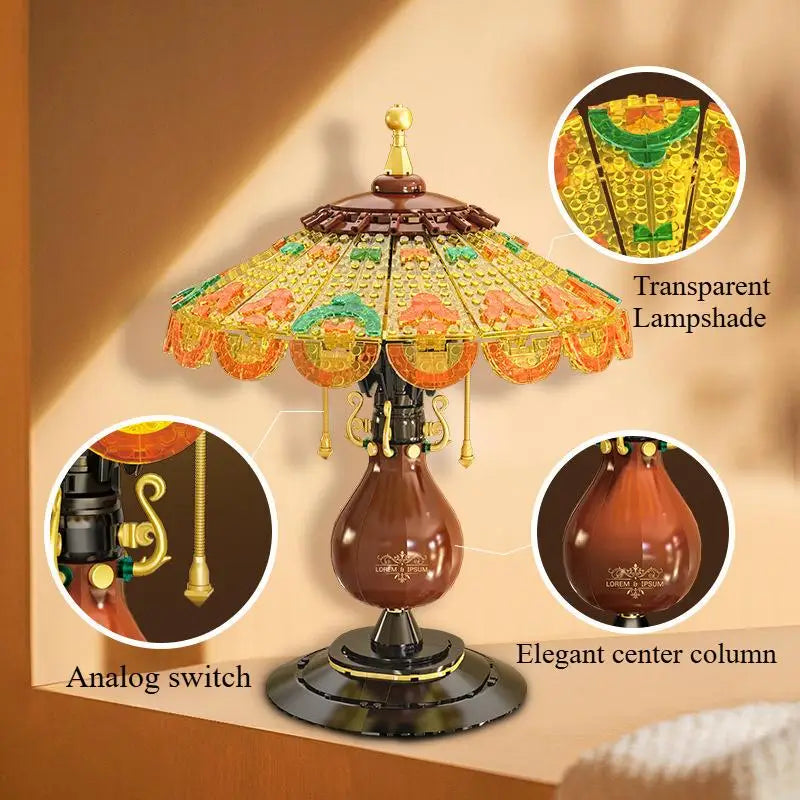 Ideas Table Lamp Mini Building Block Set, Creative Retro-Style Table Lamp Model