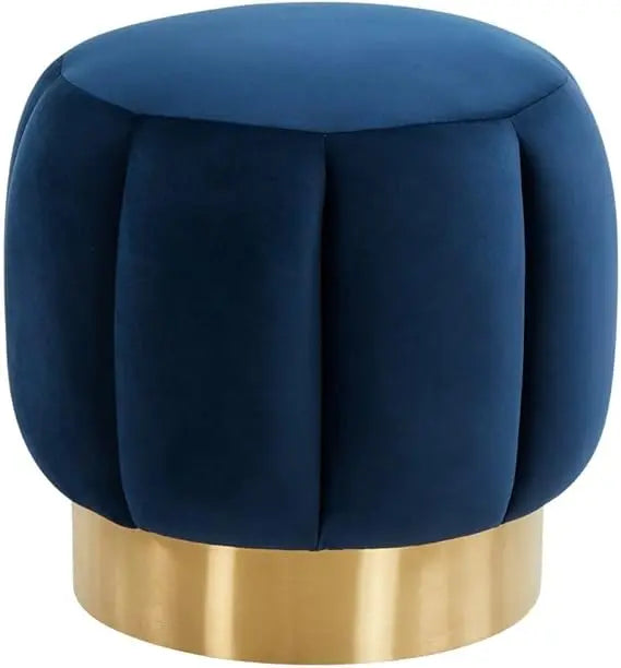 Safavieh Maxine Velvet Channel Tufted Round Ottoman