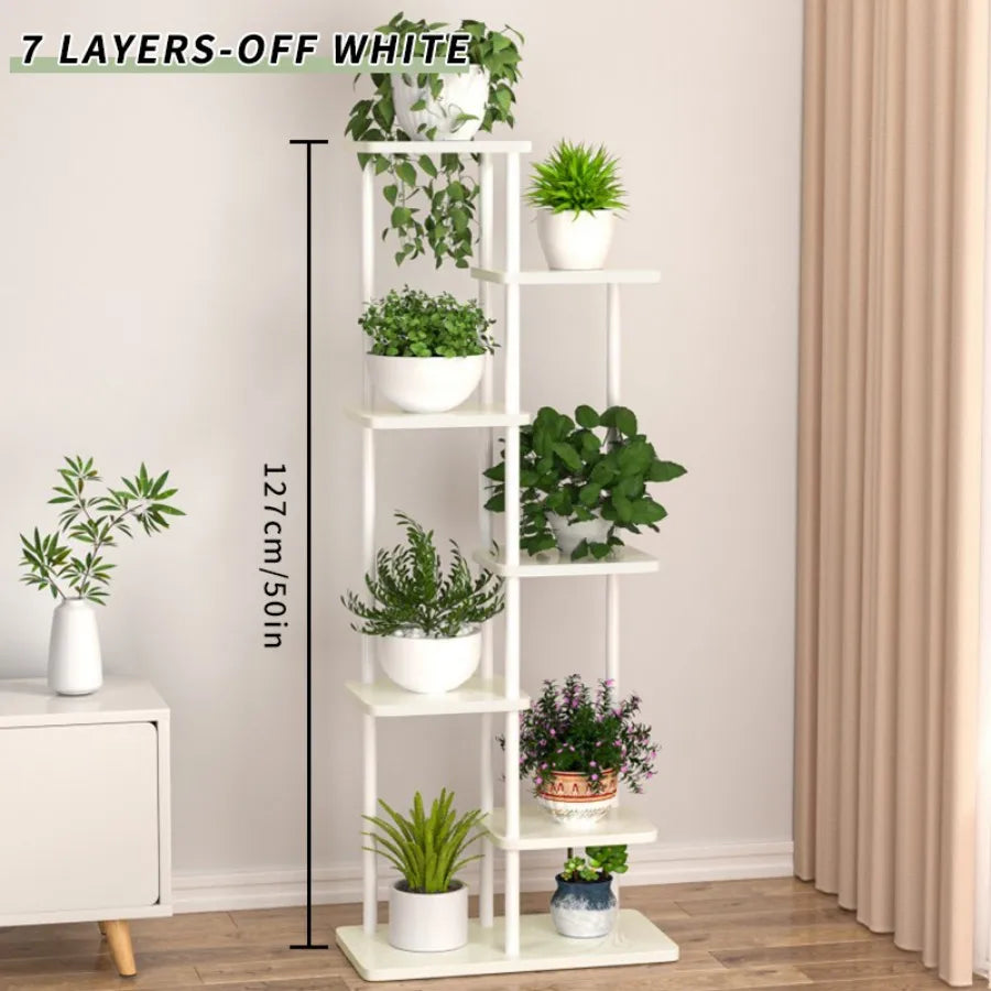 Elegant Metal Flower Stand Rack for Home and Garden Storage