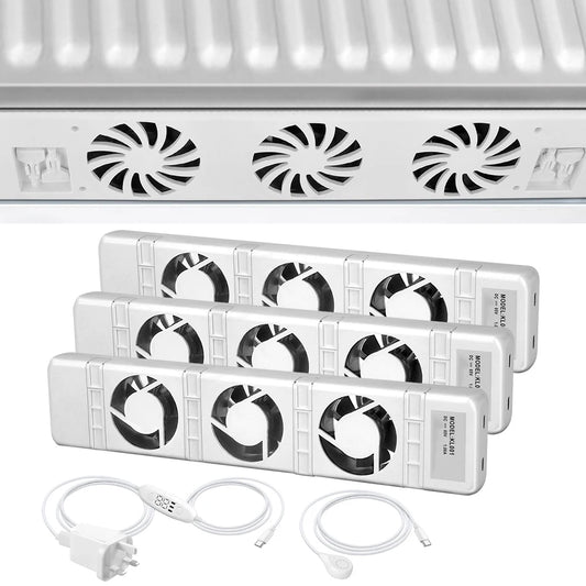 Radiator Fan HVAC Smart Radiator Ventilator Fan With Thermostat Switch for Heating Fireplace Intelligent Cooling Ventilation