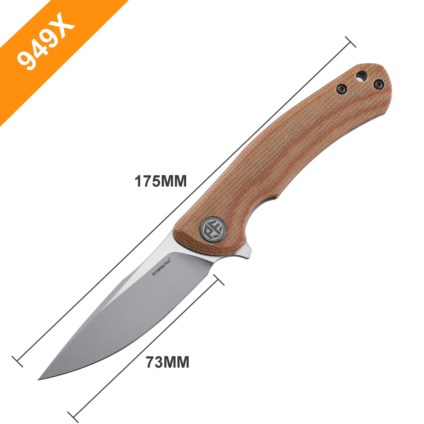 Petrified Fish PF949 Folding Knives Mini K110 Steel Blade Handle Fish Hunting Knife Outdoor Camping Pocket EDC Survival Tools