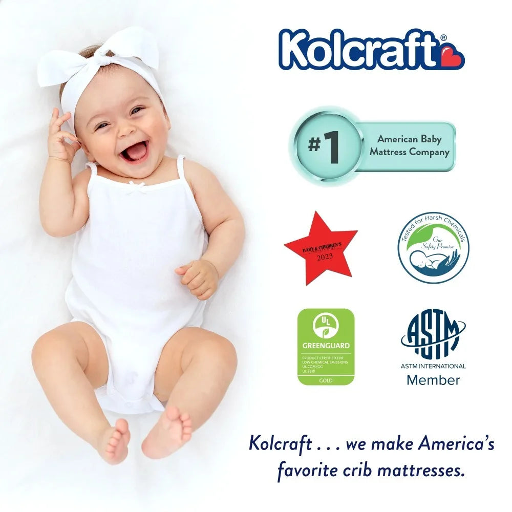 2025 New Kolcraft Pediatric 800 Extra Firm Baby Crib & Toddler Mattress Waterproof
