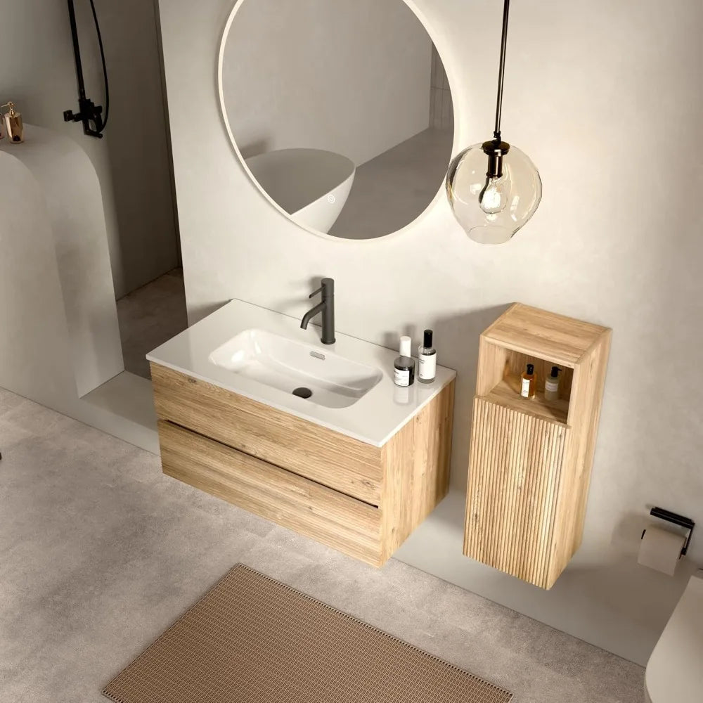 36'' Floating Bathroom Vanity with Sink Combo, Modern Bathroom Cabinet with 2-Soft Close & Large Storage Drawers, for Bath