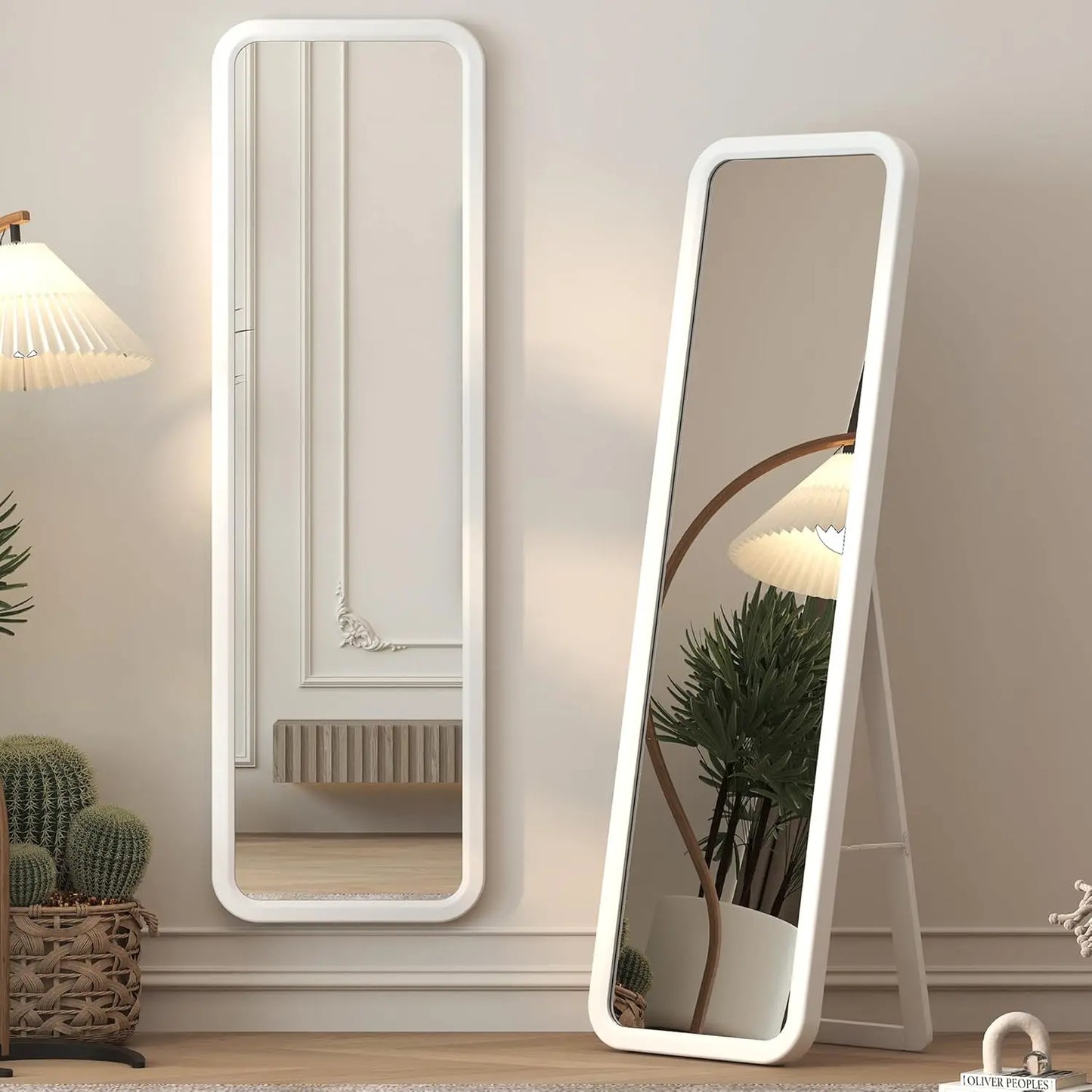 Elegant Wooden Full-Length Mirror for Bedroom Vanity and Decor