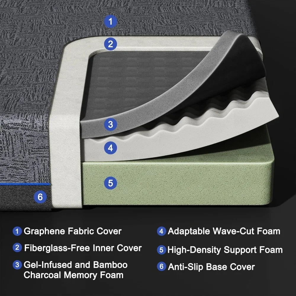 ANGDUO Gel Top Memory Foam Mattress for Bedroom Comfort