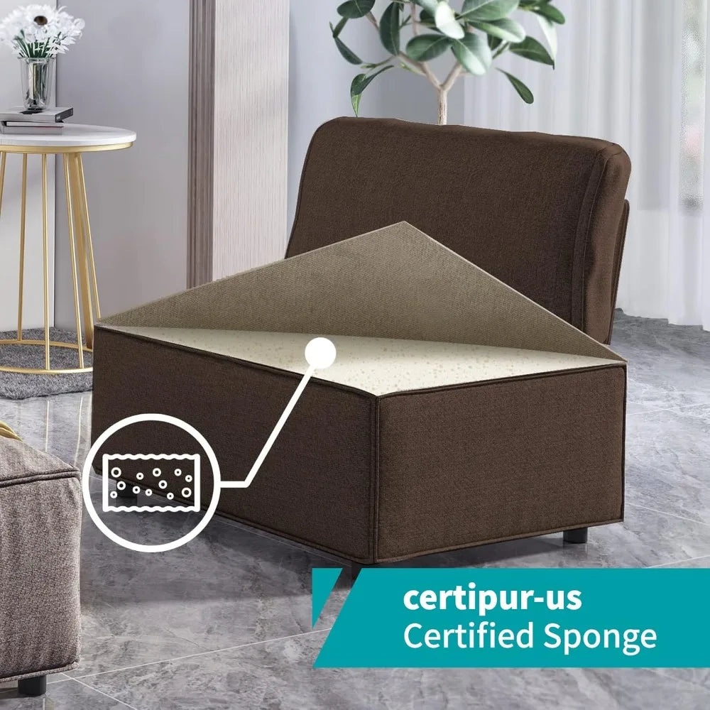 120" Sectional Sofa for Living Room,U Shaped Modular Sofa Couch with Ottoman, 6-Seat Oversized Sleeper Sofas Deep Seat