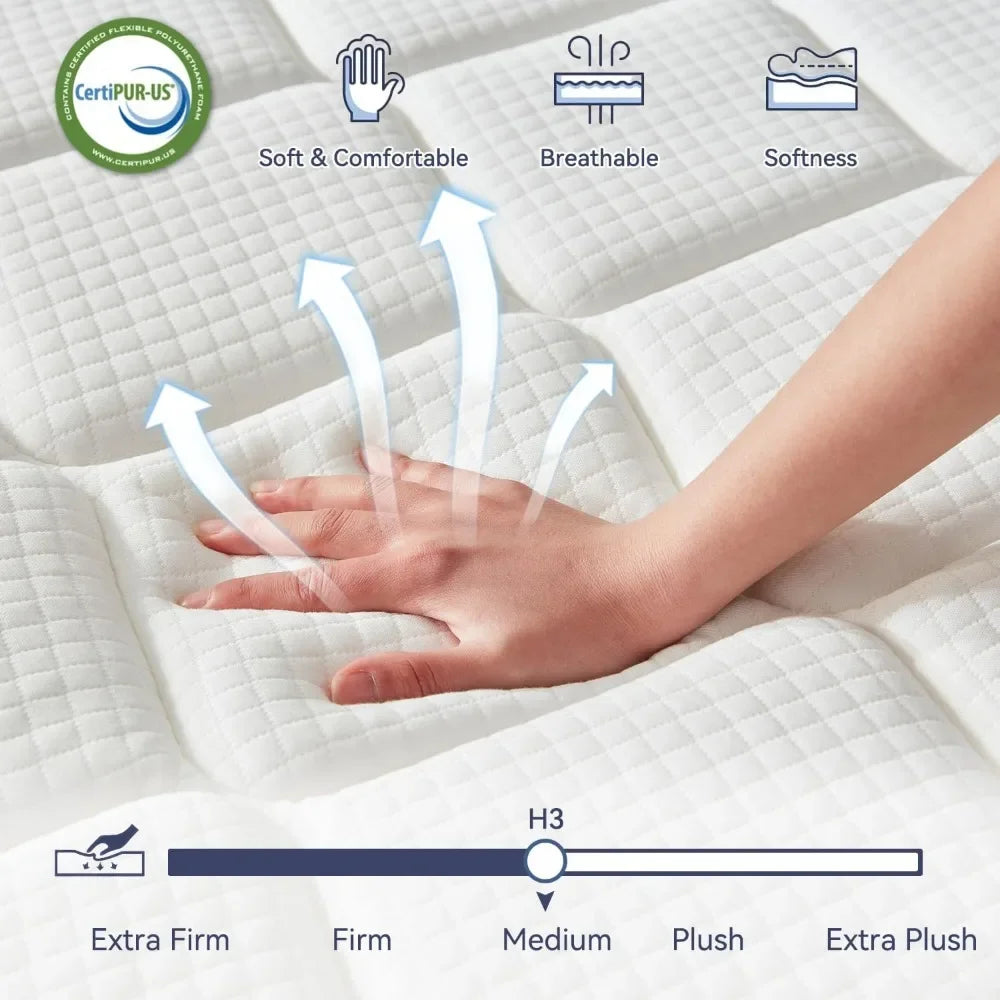 ANGDUO Hybrid Mattress With Pocketed Coils And Memory Foam