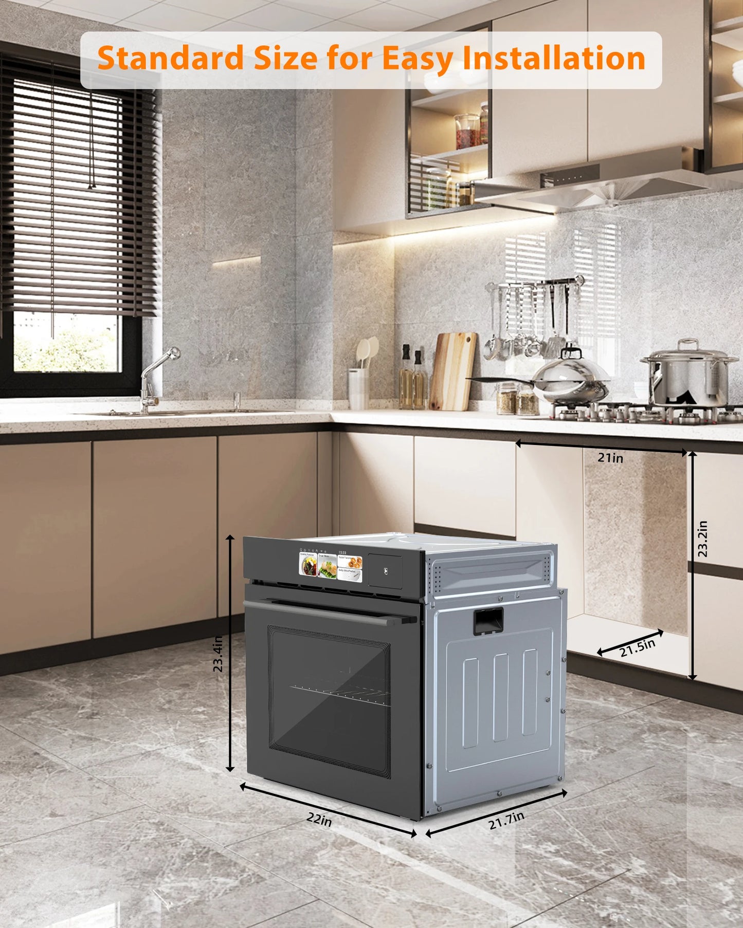 Electric Wall Oven With TFT Display 8 Steam Cooking Modes