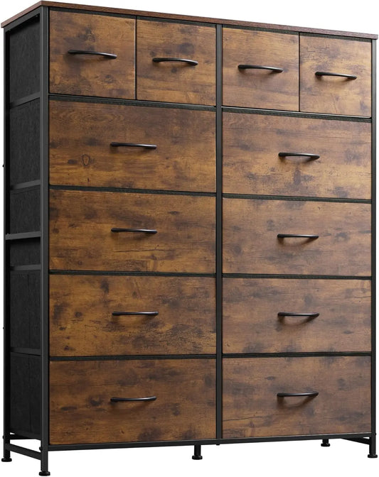 Tall Dresser for Bedroom with 12 Drawers, Fabric Dresser for Bedroom, Closet, Fabric Storage Dressers with Drawers