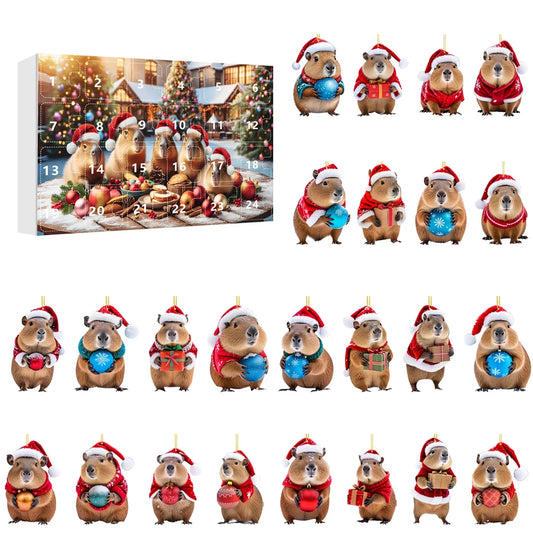 Capybara Advent Calendar 2024 Xmas Countdown Calendar Cute Capybara Christmas Ornaments Christmas Tree Ornaments Christmas Gifts