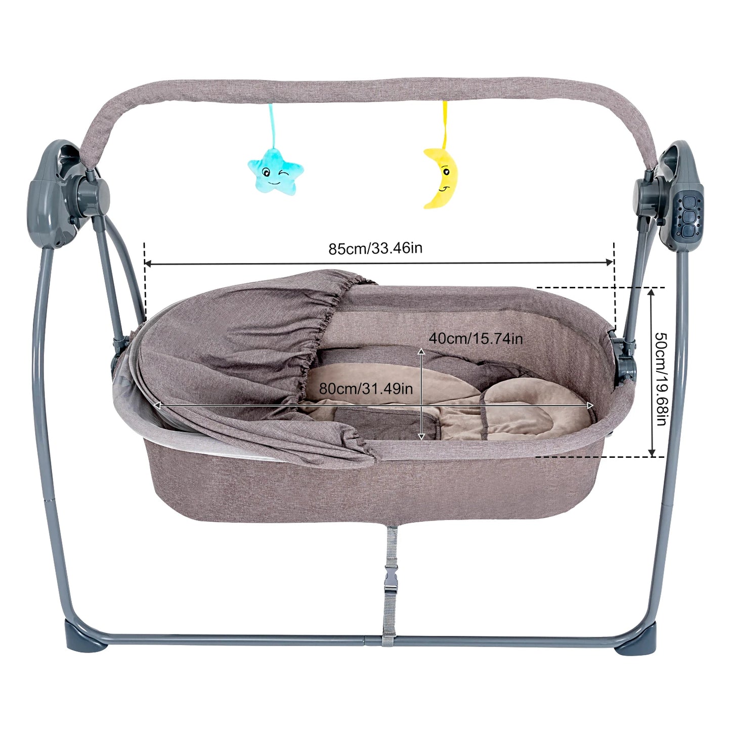 Electric Music Baby Cradle Swing Stand Crib Auto Rocking Chair Bed w/h 5 Speed Remote Control Infant Musical Sleeping Basket