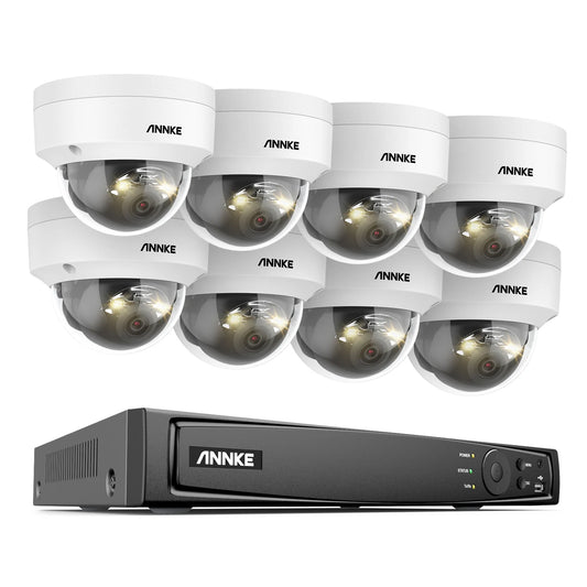 Annke 16CH NVR 12MP HD IP Security Camera Poe 6K Dual Light Audio Fixed Video Surveillance Human Vehicle Detection CCTV System