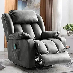 Power Lift Recliner Chair for Elderly, Electric Recliner Chairs for Adults with Massage and Heat, Cup Holders, Remote Control, U