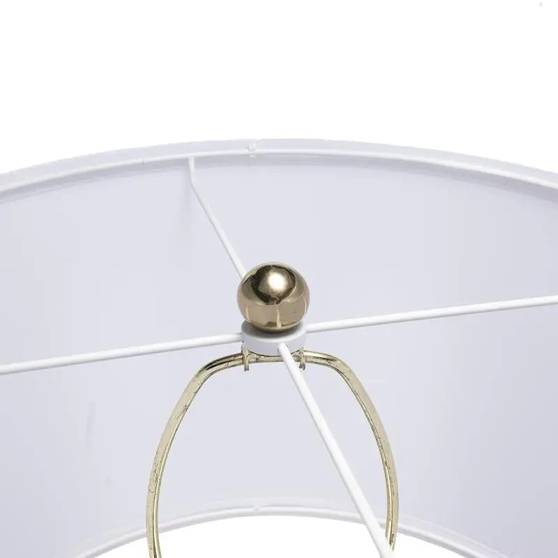 Gold and White Table Lamp with Round Four Tier Body, Assembly Required, 15"x29.5", Perfect for Home Decor or Office Lighting