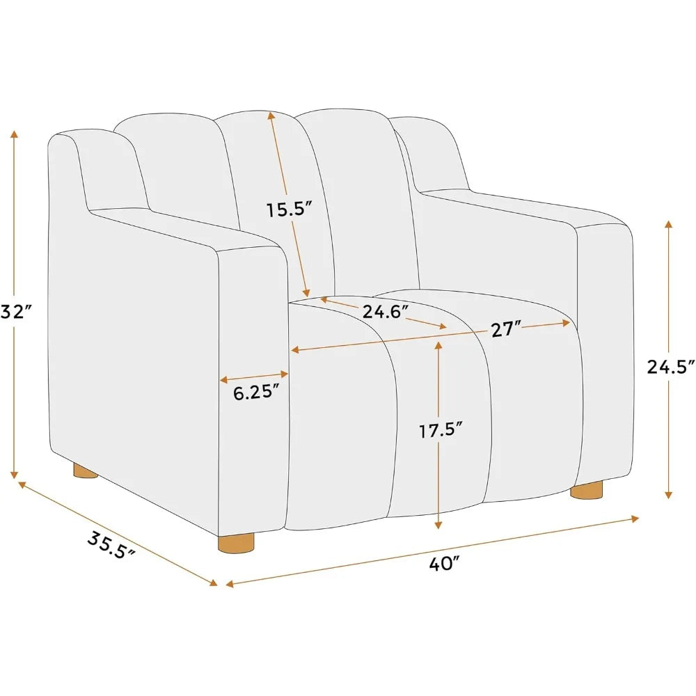 Oversized Accent Chair, Modern Living Room Chairs, Comfy Boucle Fabric Upholstered Armchair for Bedroom, Office, Waiting Room