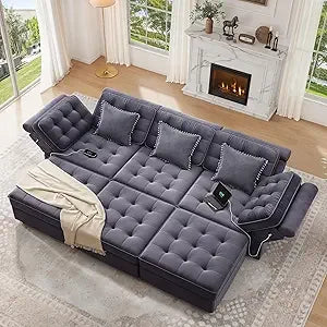 Modular Sectional Sofa with U-Shape Design, Storage, Memory Foam, 6-Seat Convertible Couch