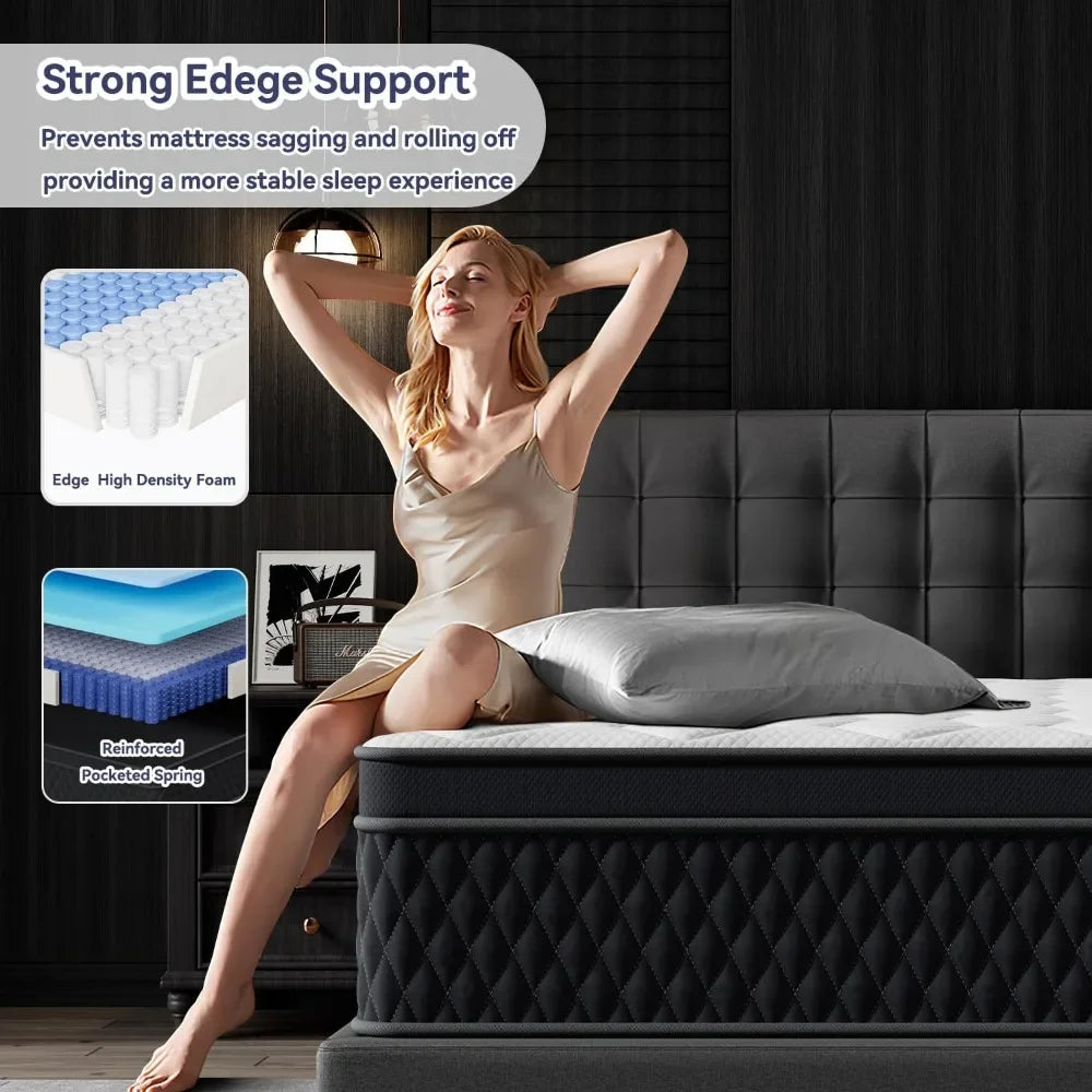 ANGDUO Hybrid Mattress With Pocketed Coils And Memory Foam