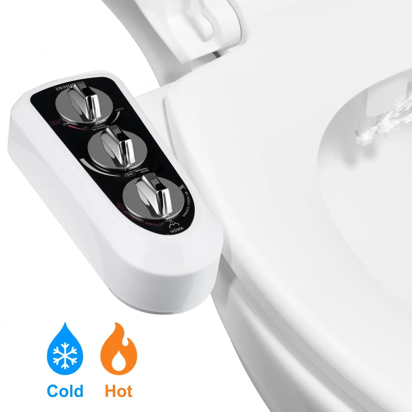 Toilet Seat Bidet Self Cleaning Dual Nozzle Non Electric