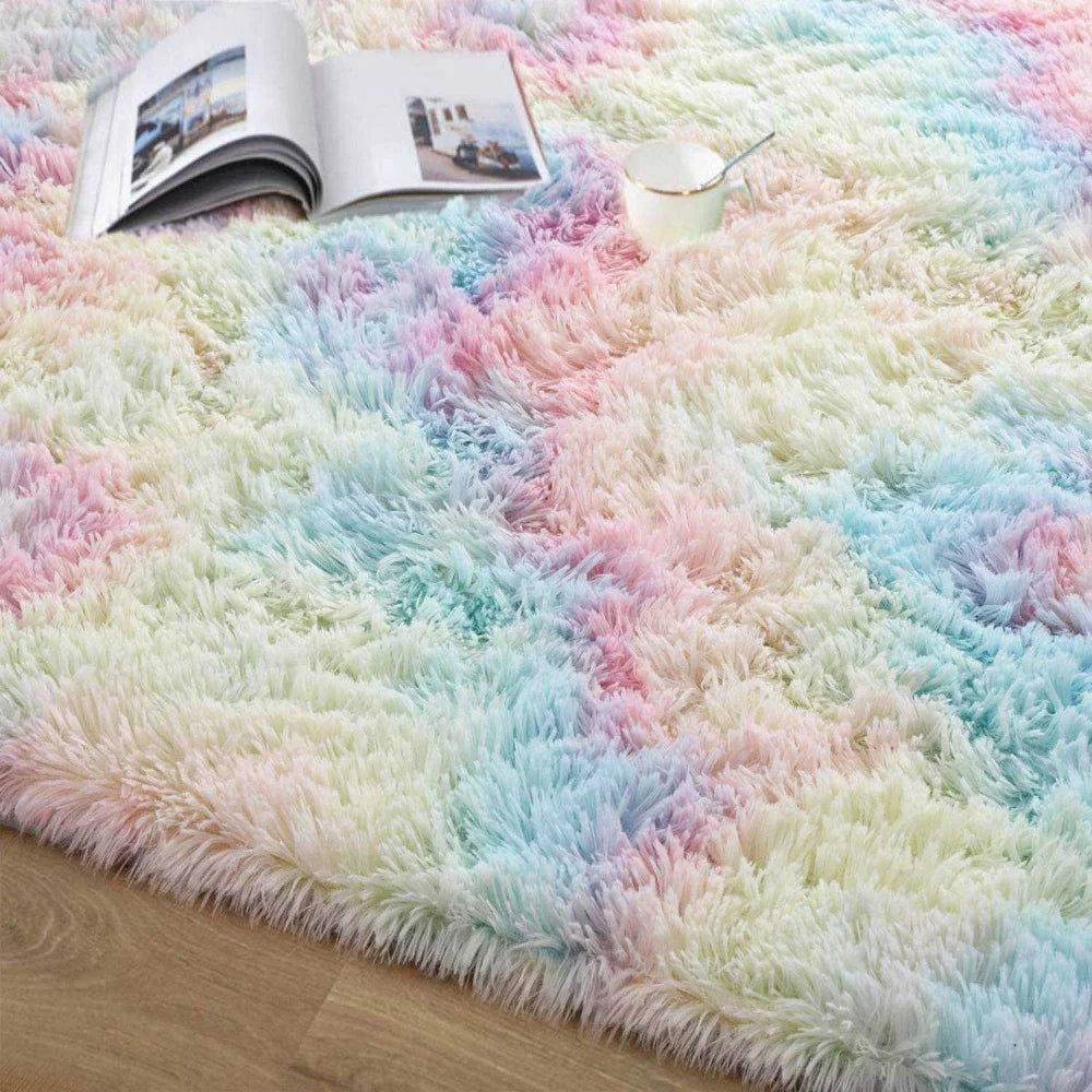 Bedroom Carpet For Children's Room Cute Girls Floor Soft Mat Living Room Decoration White Fluffy Large Kids Bedside Rugs