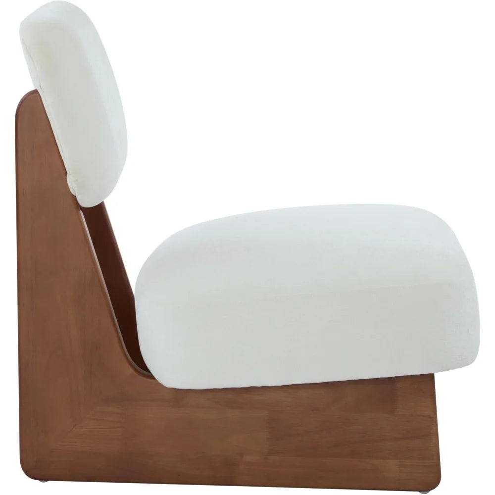 Mores Low Profile Accent Chair Set of 2, Modern Living Room Armless Lounge Chair, Fabric Comfy Reading