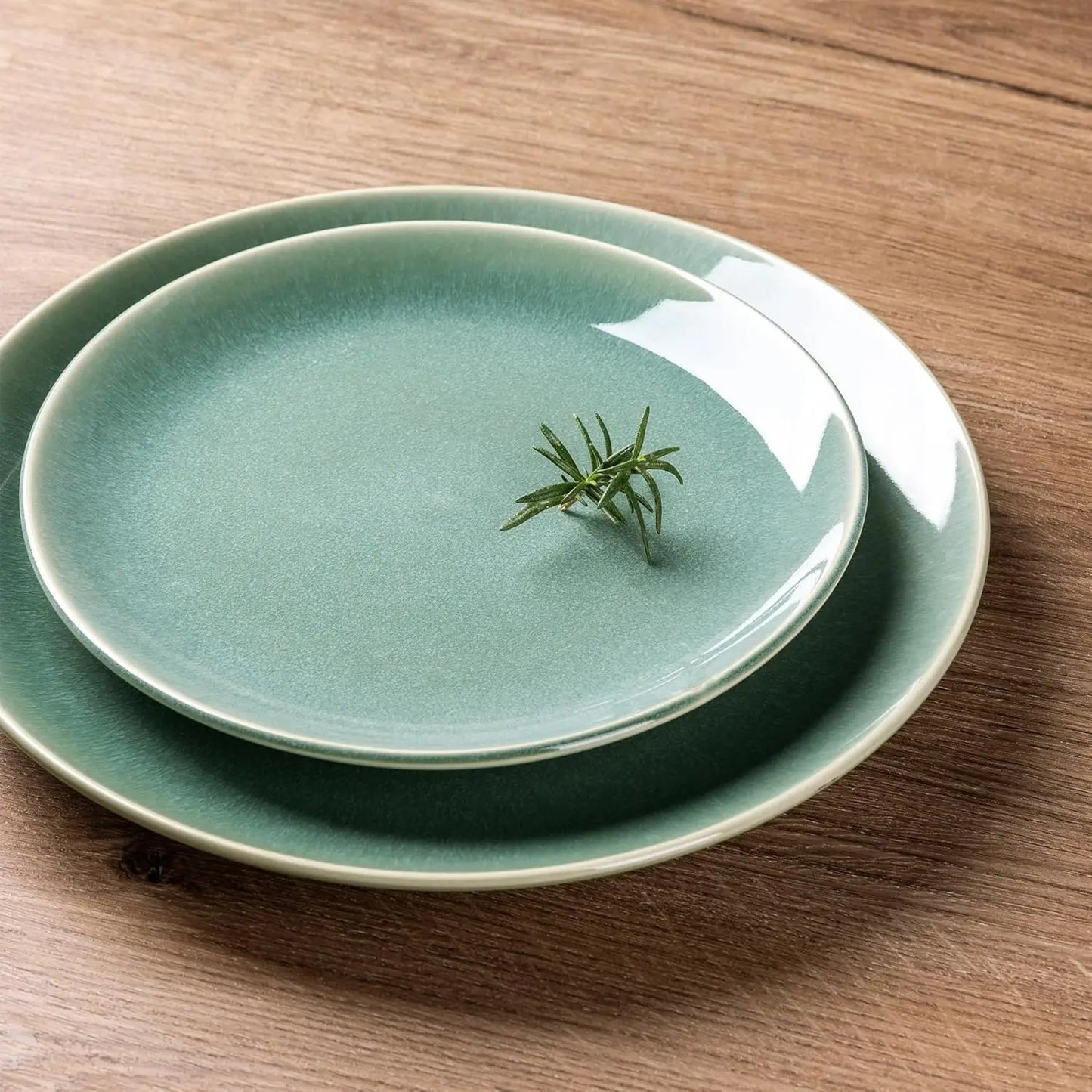 Ceramic Dinnerware Sets for 6, 18 Pieces Stoneware Plates and Bowls Sets, Reactive Glaze Dishes -Scratch Resistant, Dishwasher&M