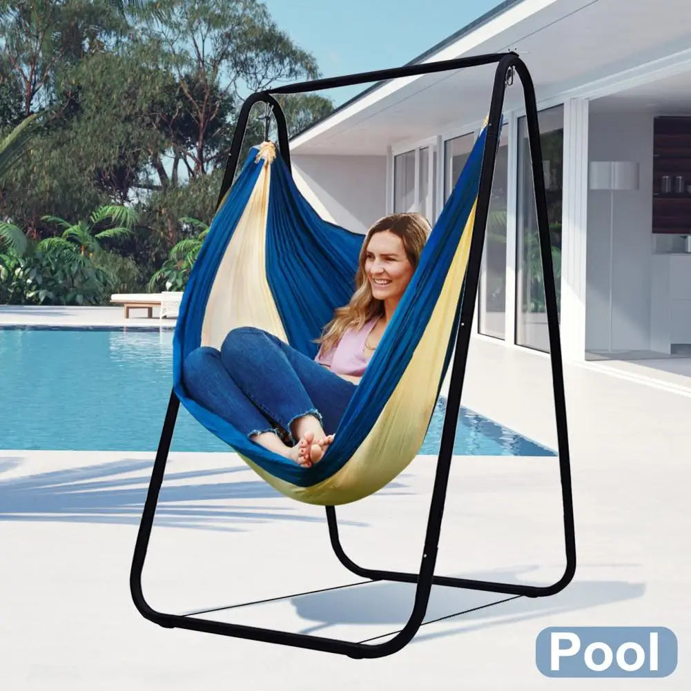 1Set A-shaped Swing Chair Basket, Strong Load Bearing Hammock Chair Stand, Anti-slip Anti-deformed Swing Seat Metal Support Rack